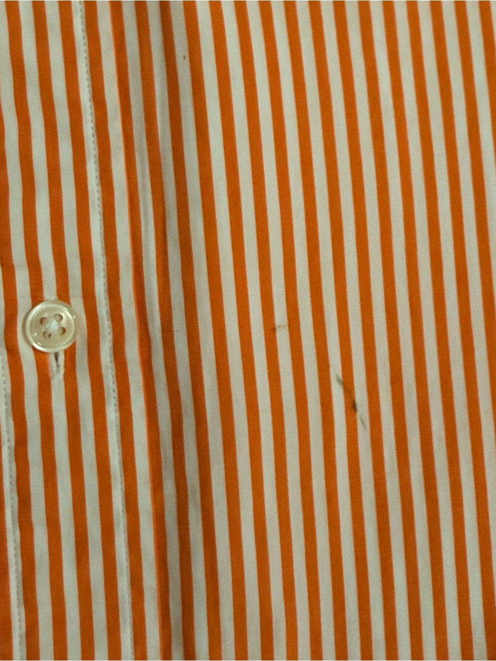 Ralph Lauren Orange and White Striped Button-Down Classic Fit Shirt Medium - Picture 8 of 9